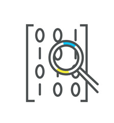 Biometric authorization colorful icon. Cyberspace, access to profile or account. Poster or banner for website. IT and programming, coding. Interface for programs. Cartoon flat vector illustration