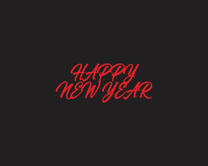 2023 Happy New Year Background Design. 2023 Happy New Year Lettering on Black Background.