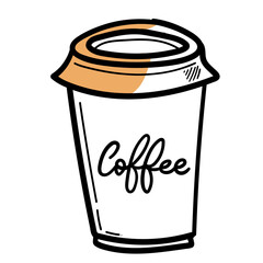 Hot coffee cup isolated background ,illustration