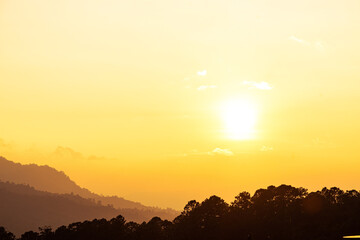 view point suneset at mountain peak