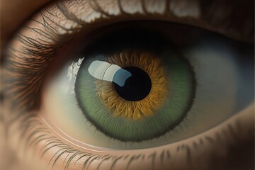 hazel eye iris closeup illustration