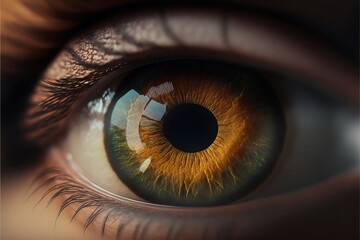 hazel eye iris closeup illustration