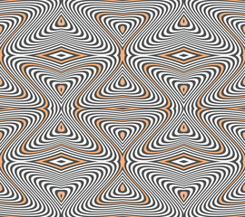 ABSTRACT OPTICAL ILLUSION. GEOMETRIC WAVY LINE BACKGROUND VECTOR