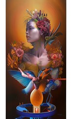 the girl with a flower