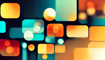 Multi colored bokeh background.Ai generated image.