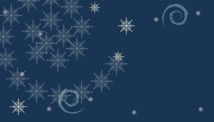 Fototapeta na wymiar snowflakes on a dark blue background for decoration