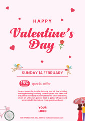 Happy valentine's day poster design template
