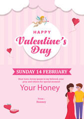 Happy valentine's day poster design template