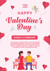 Fototapeta na wymiar Happy valentine's day poster design template