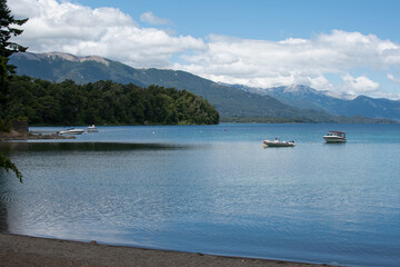 Fototapeta na wymiar Patagonia beach & boats