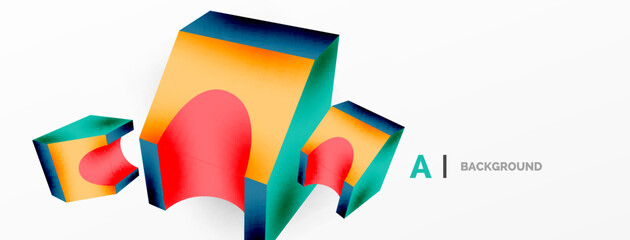 Abstract background - 3d abstract shape. Wallpaper for concept of AI technology, blockchain, communication, 5G, science, business