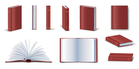 Realistic red books set