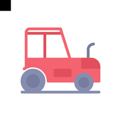 tractor icon logo flat style vector