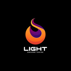Vector Logo Illustration Light Gradient Colorful Style.