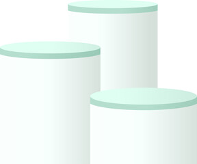  3d pedestal podium with pastel green geometric platform. Product display presentation. Minimal scene.