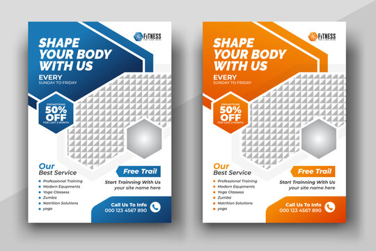 GYM / Fitness Flyer template, Creative abstract fitness and gym flyer template, Sports Flyer banner template