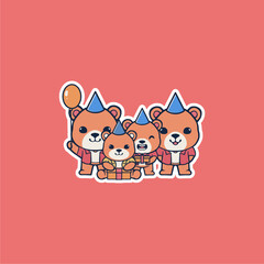 CUTE BEAR NEWYEAR VECTOR