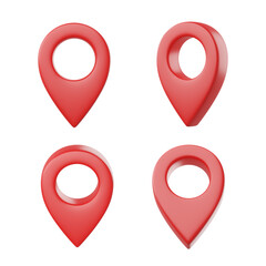 location symbol on the white background. 3d render