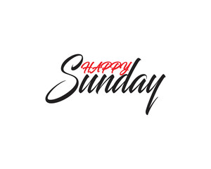 Happy sunday hand drawn lettering