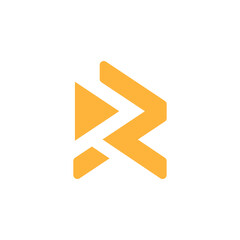 R play button logo design vector sign