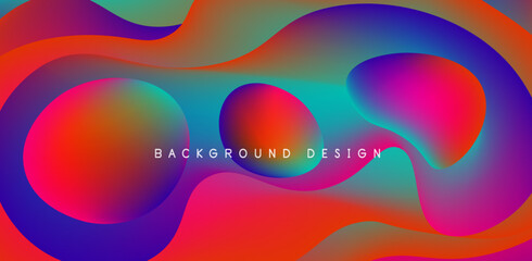 Abstract background fluid bubbles and wave elements. Template for covers, templates, flyers, placards, brochures, banners