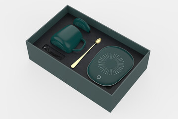 Obraz premium Usb Coffee Cup Warmer Heater for Desk Electric Heating Plat. 3d illustration.