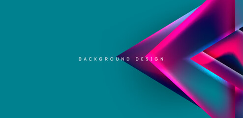 Futuristic triangle vector abstract background with colorful fluid gradients