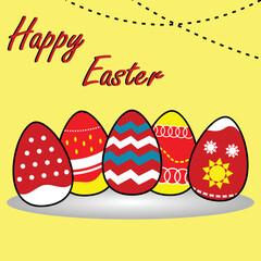 easter card with eggs