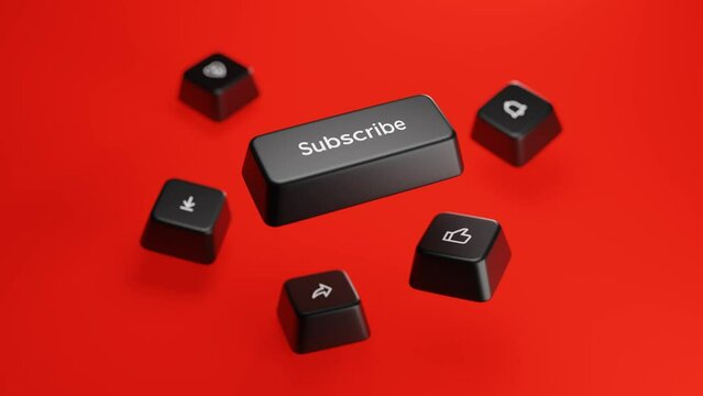 subscribe on the keyboard key. 3d render
