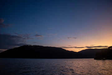 sunset over the lake