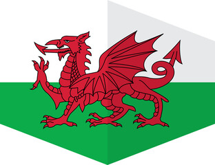 Wales flag background with cloth texture.Wales Flag vector illustration eps10.