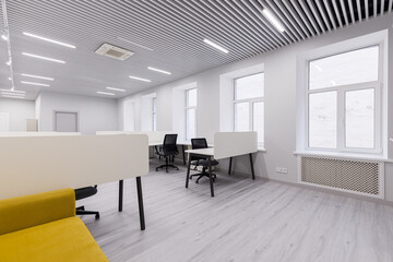 Empty office after renovation with new furniture