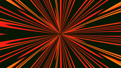 abstract red orange lines burst on a black background 3d illustration backdrop 