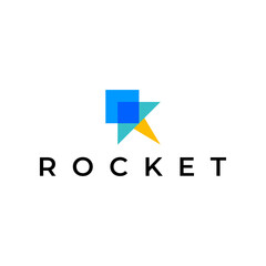 simple modern rocket logo design