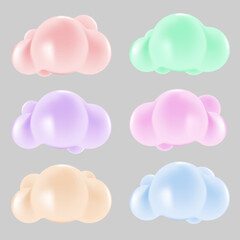 realistic fluppy cloud cartoon colorful cute