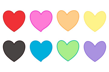 Colorful hearts isolated on white background. Vector Pattern.