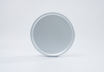 Silver circle cap isolated on white background