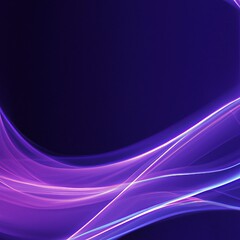 Naklejka premium Abstract purple swoosh or swirl with soft smooth elegant waves on black background. Copyspace. Generative AI