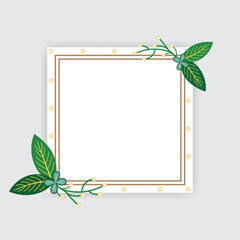 Beautiful Spring Vector Greeting Card With leaf ornament