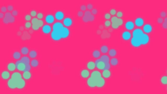 dog footprints animation, suitable for advertising, animal lovers, cat lovers, dog lovers, templates, editing, content, video, romance, cinematic, movies, etc.