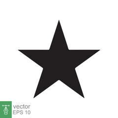 Fototapeta premium Star icon. Simple solid style. Black star, silhouette, favorite, rating star emblem shape, favourite concept. Glyph vector illustration design isolated on white background. EPS 10.