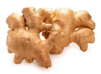 Ginger isolated on white background With clipping path, Fresh Ginger root on white background. 
