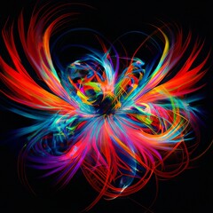 Obraz premium Colorful abstract background paint splash, vibrant modern fluid art texture on black background. Generative AI