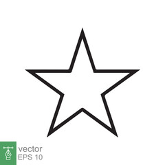 Fototapeta premium Star icon. Simple outline style. Black star, silhouette, favorite, rating star emblem shape, favourite concept. Thin line vector illustration design isolated on white background. EPS 10.