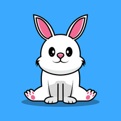 Rabbit cartoon vector illustration icon. isolated vector bunny animal concept. flat cartoon style