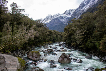 River Flowing through the mountains