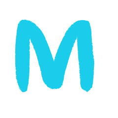 Alphabet Color Crayon M uppercase letter