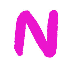 Alphabet Color Crayon N uppercase letter