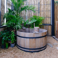Japanese  open air Bath in the hotel