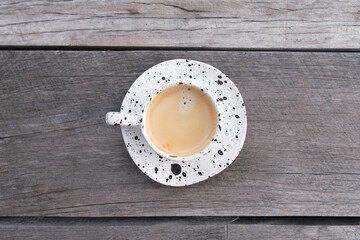 black coffee on the table